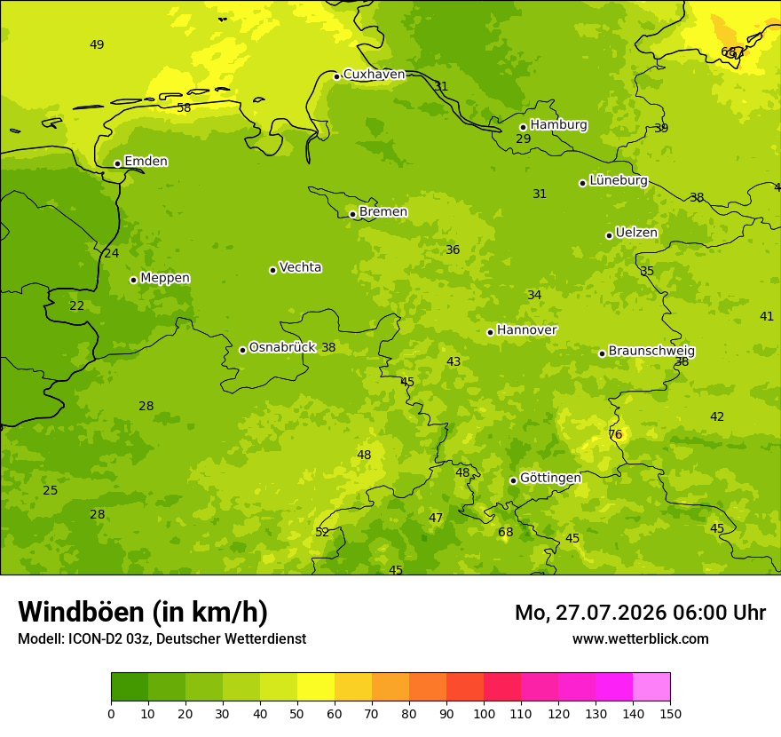 Maximale Windböen