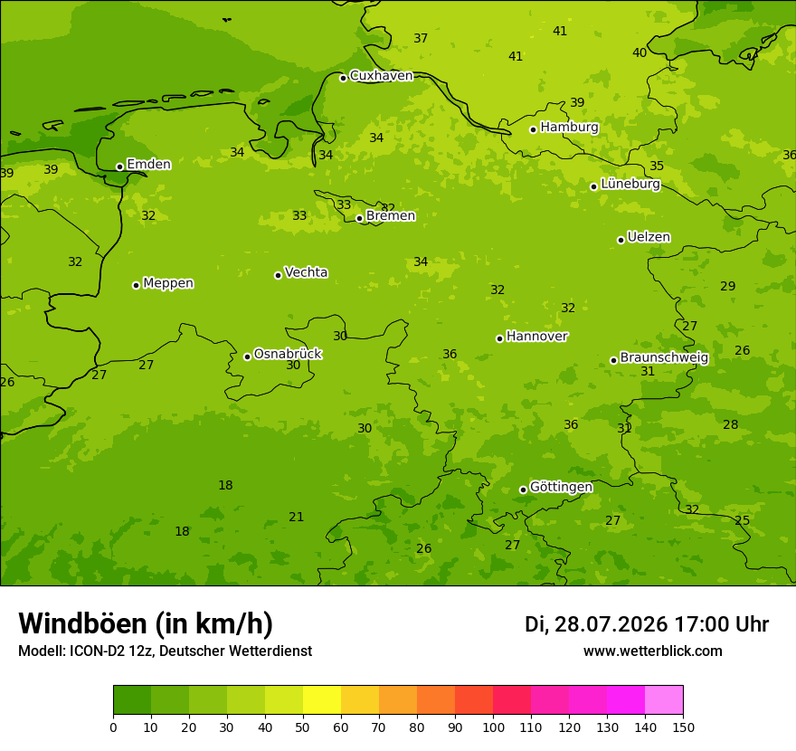 Maximale Windböen