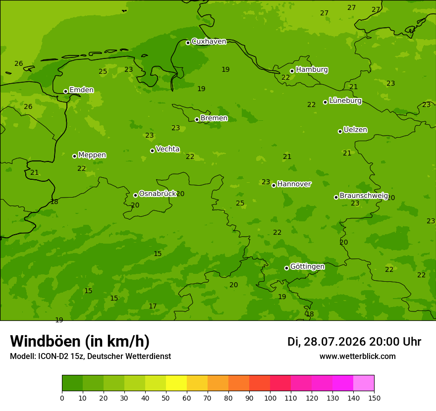 Maximale Windböen