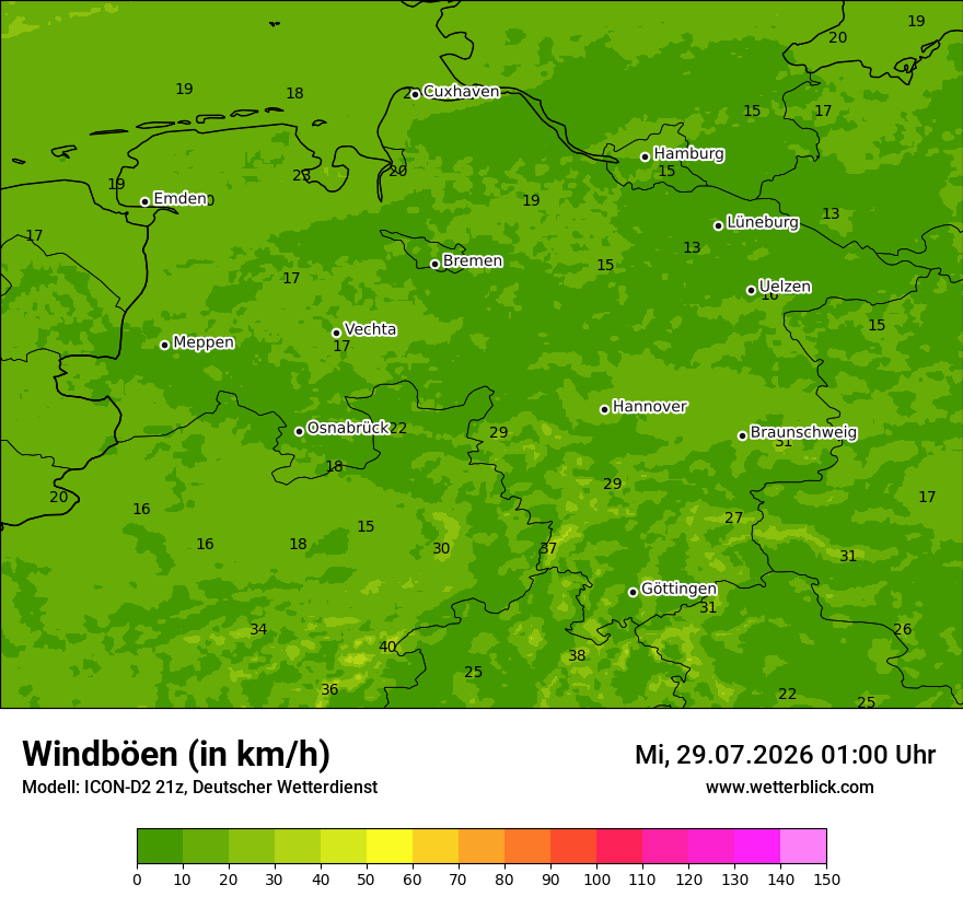 Maximale Windböen