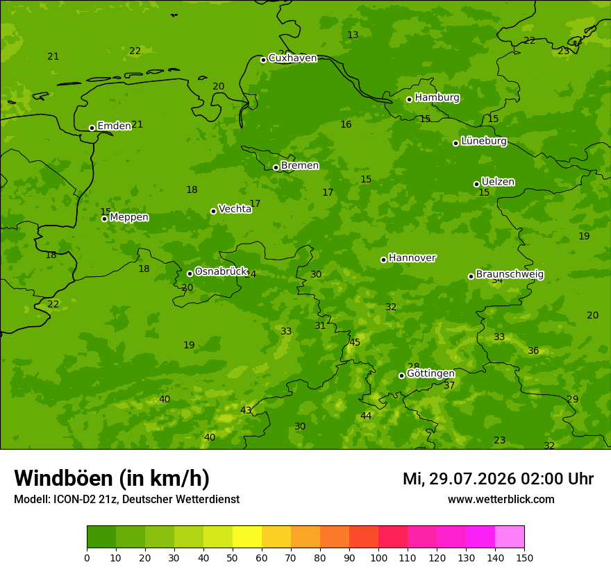 Maximale Windböen