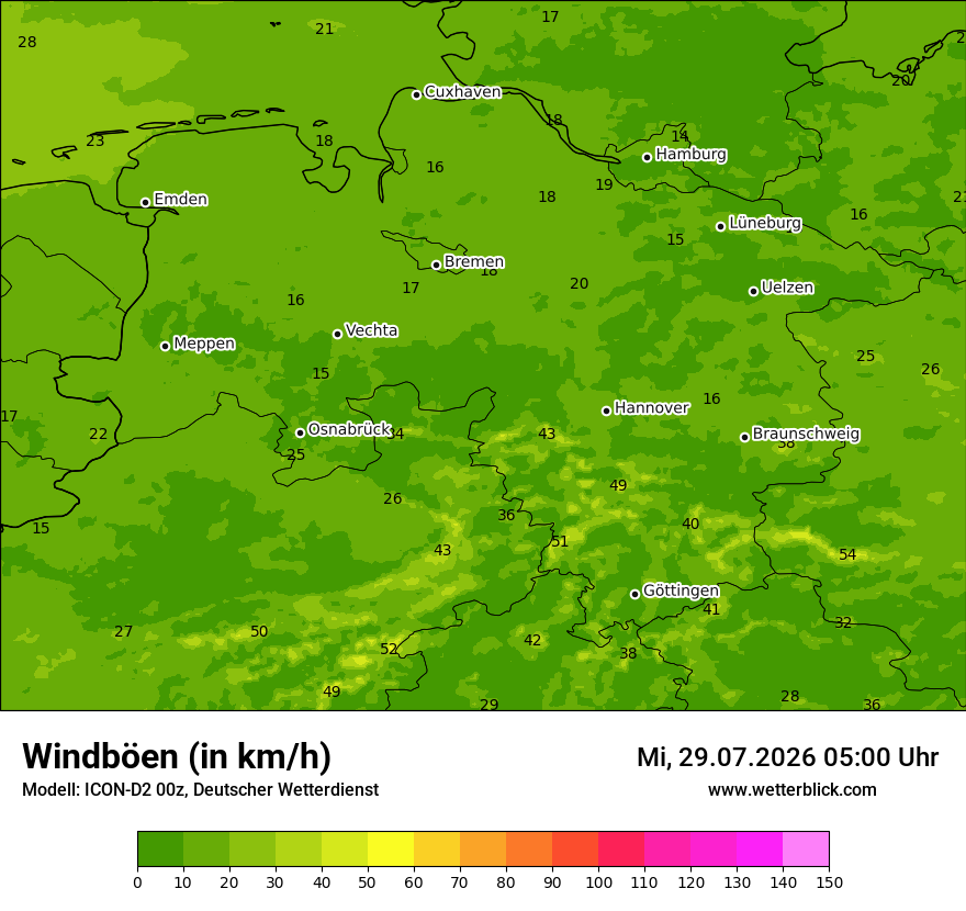 Maximale Windböen