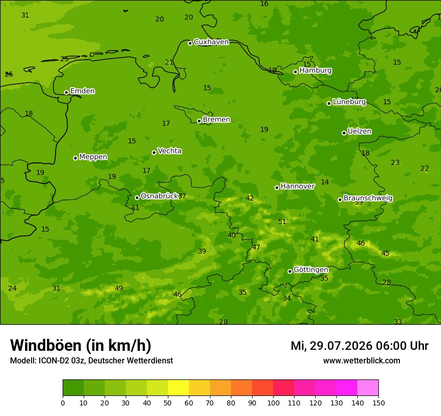 Maximale Windböen