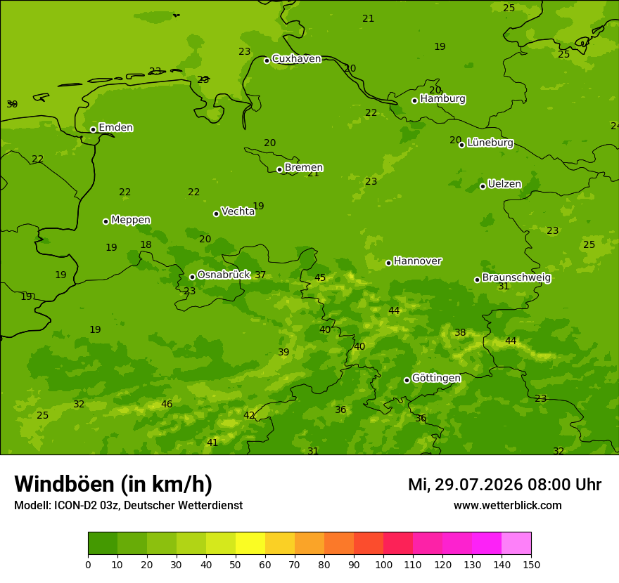 Maximale Windböen