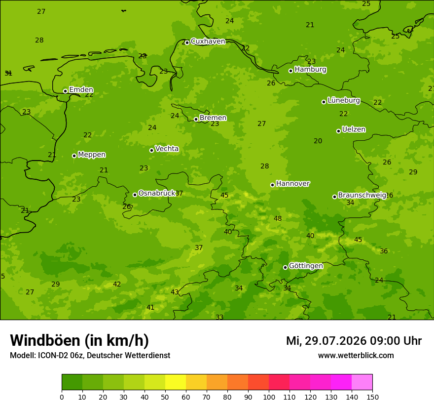 Maximale Windböen