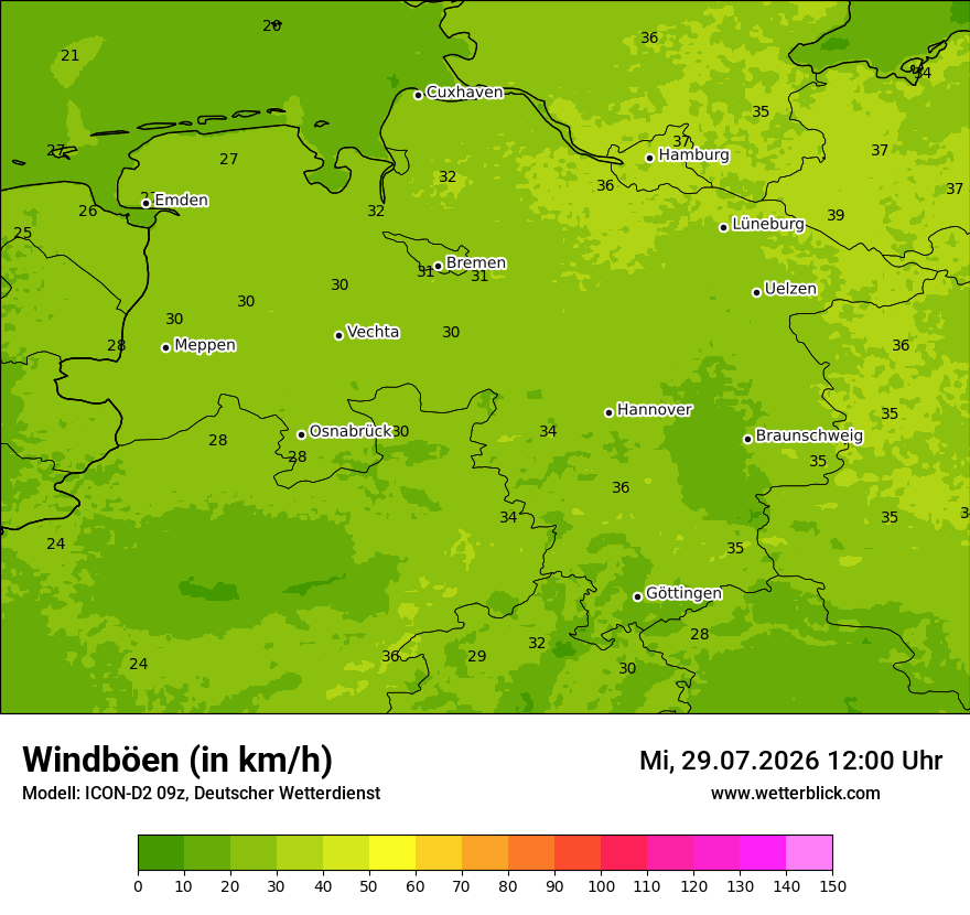 Maximale Windböen