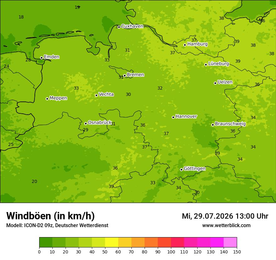 Maximale Windböen