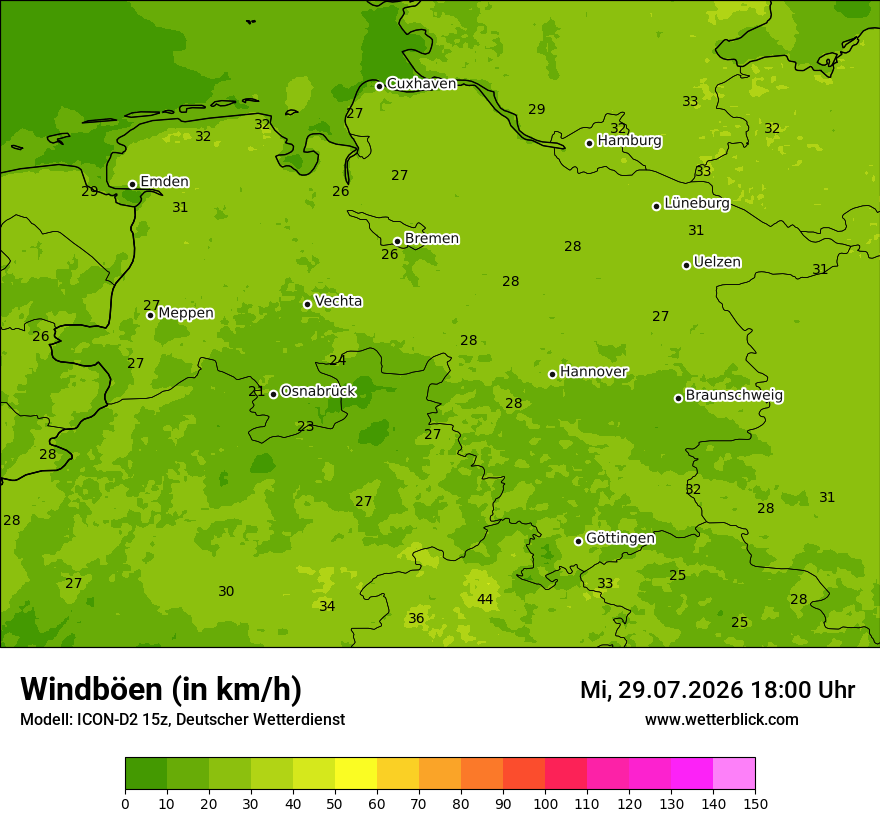 Maximale Windböen