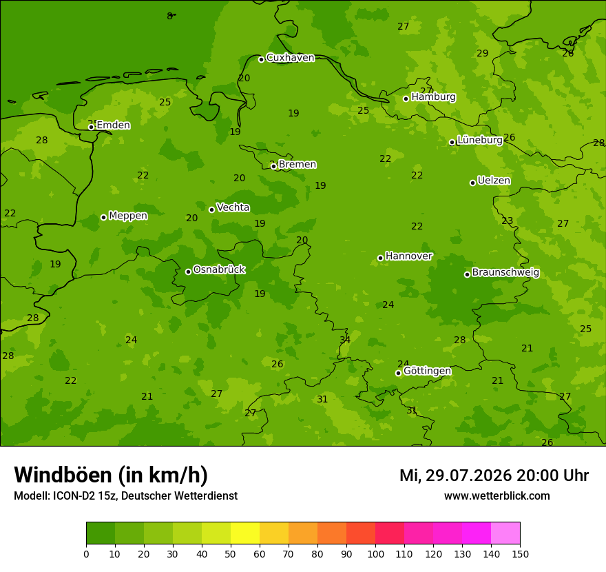 Maximale Windböen
