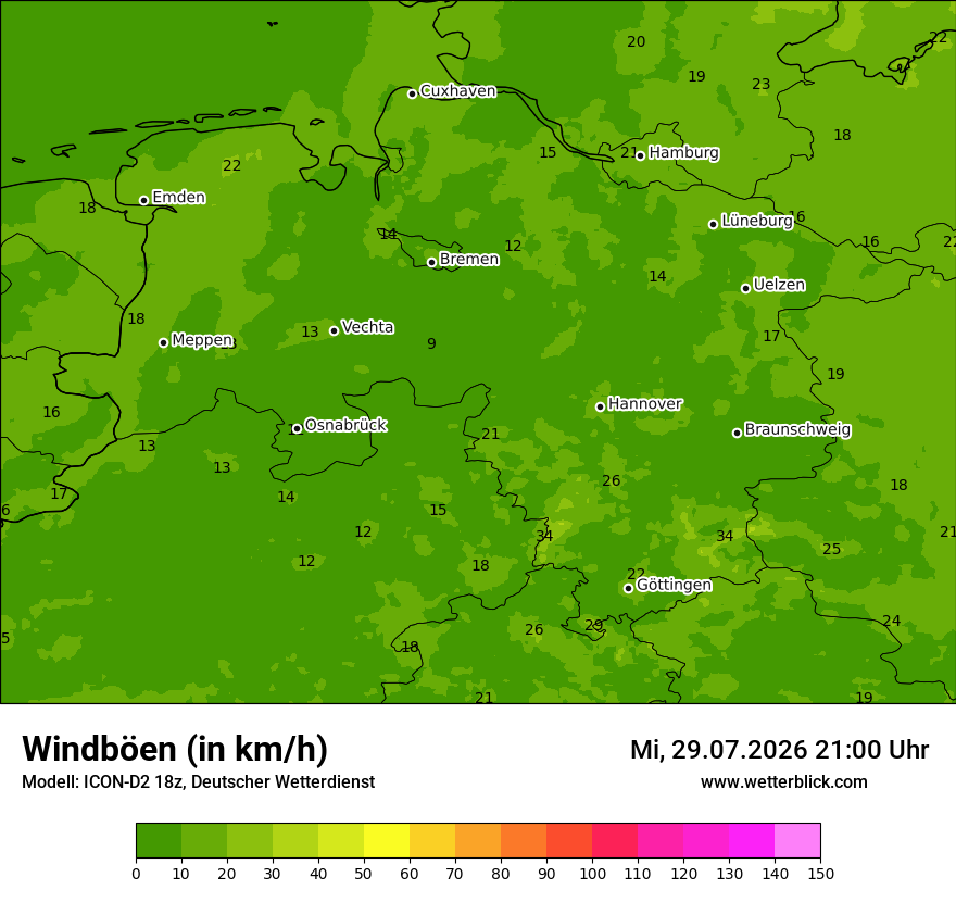 Maximale Windböen