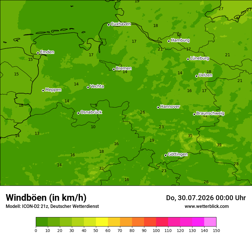 Maximale Windböen
