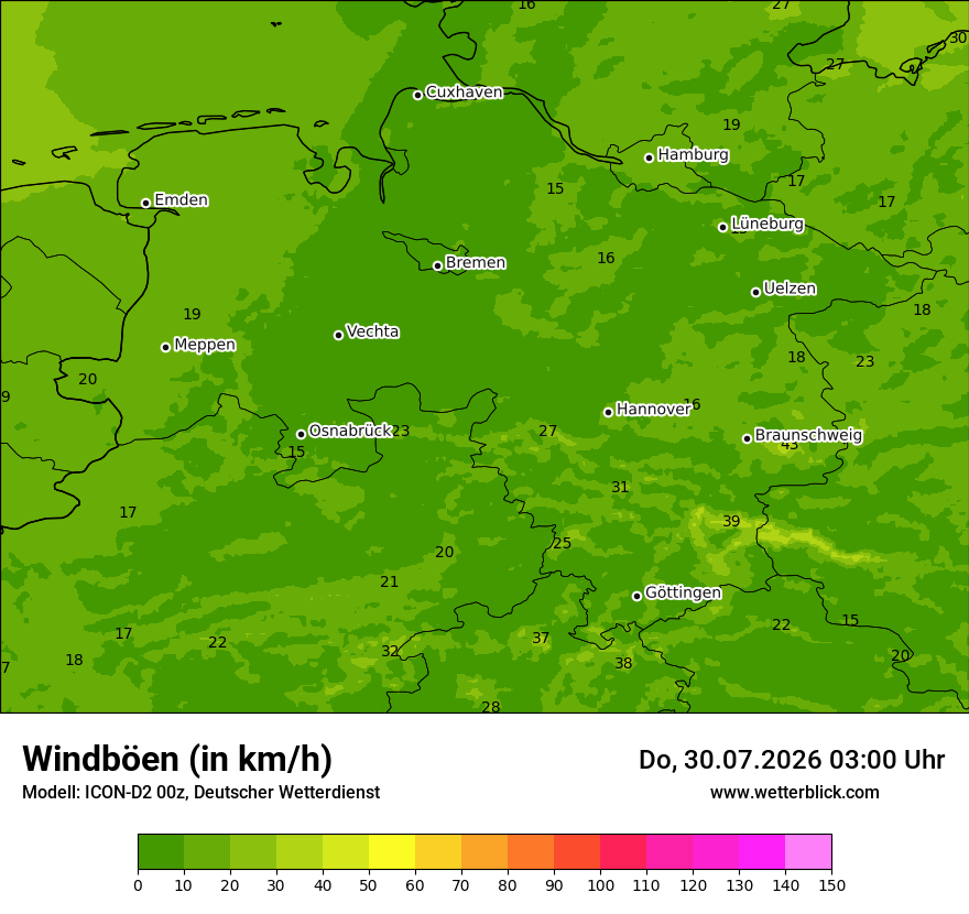 Maximale Windböen
