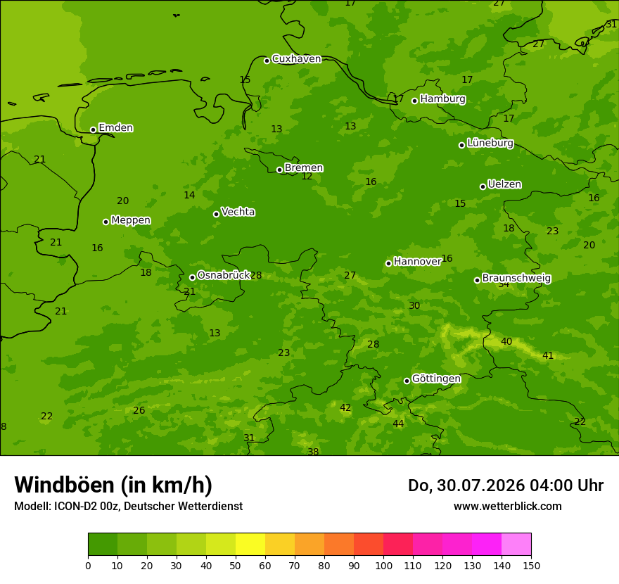 Maximale Windböen