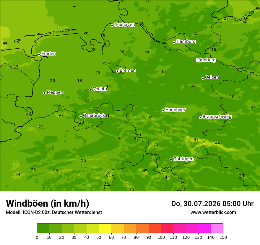 Maximale Windböen