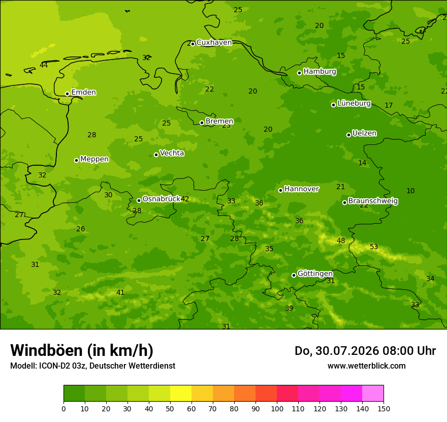 Maximale Windböen