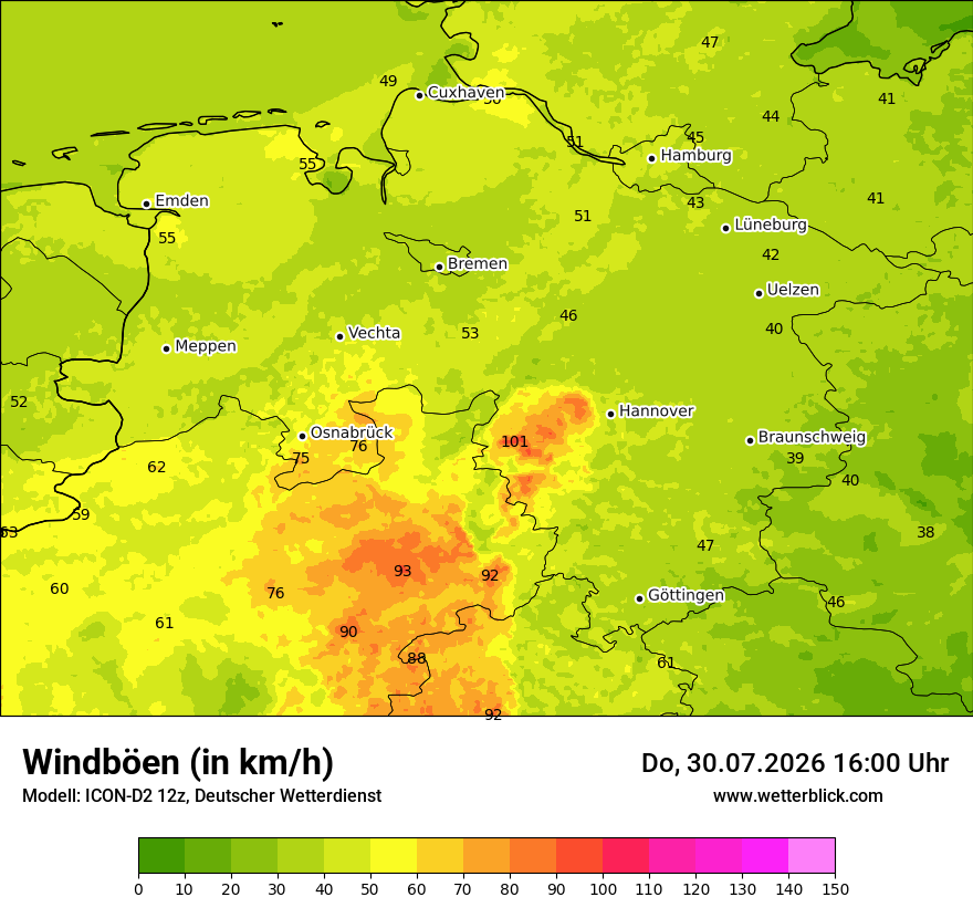 Maximale Windböen