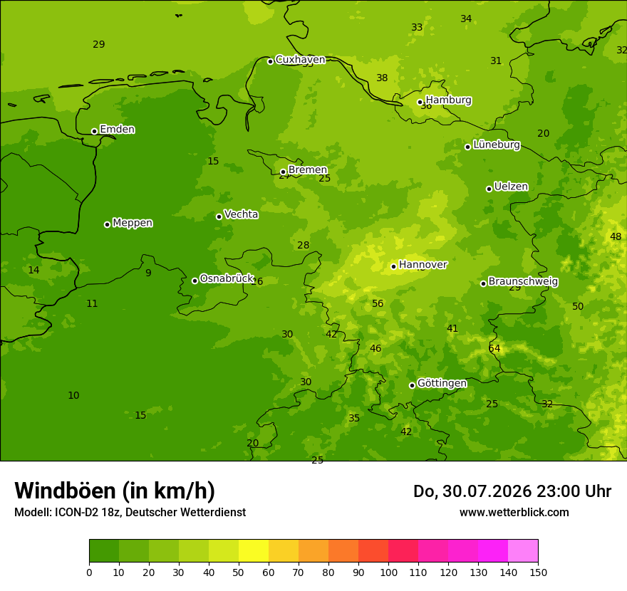 Maximale Windböen