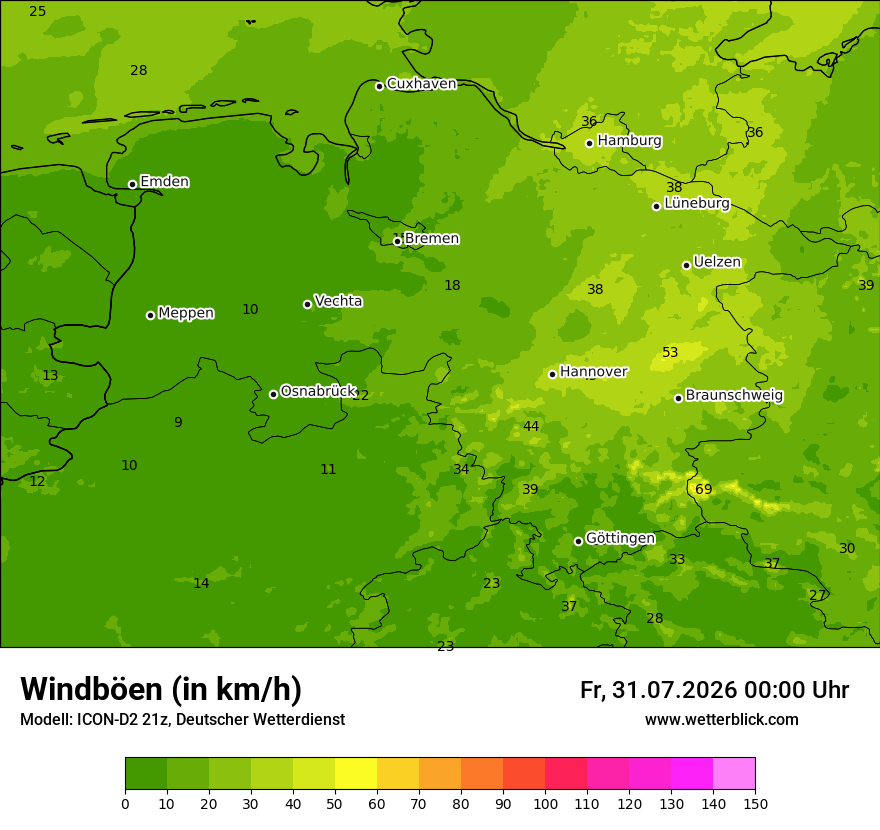Maximale Windböen
