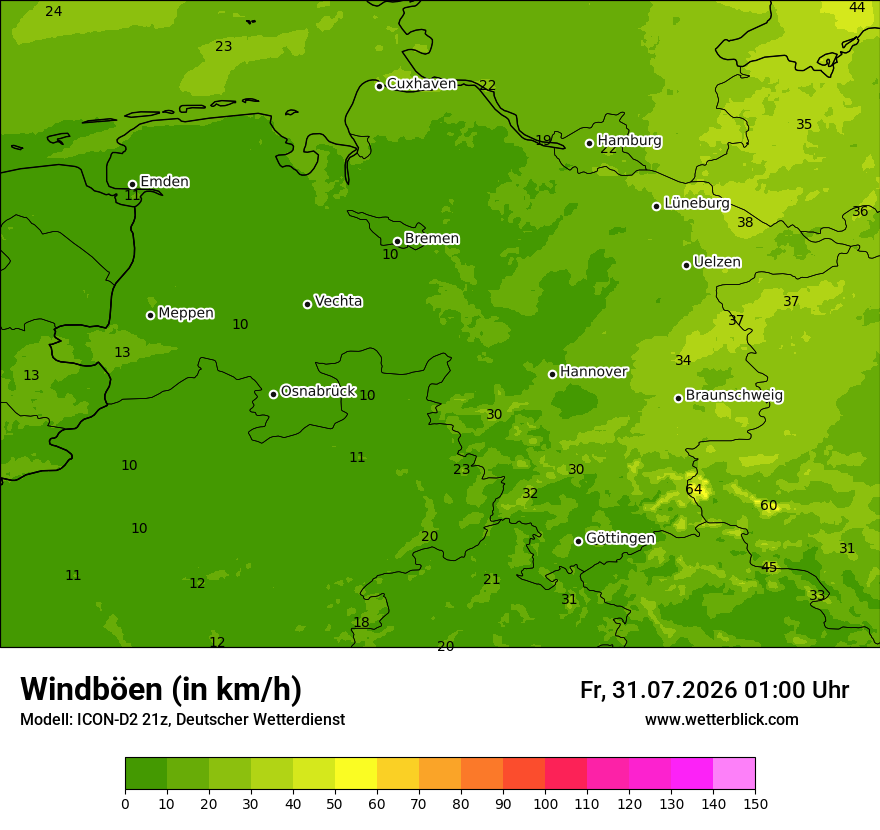 Maximale Windböen