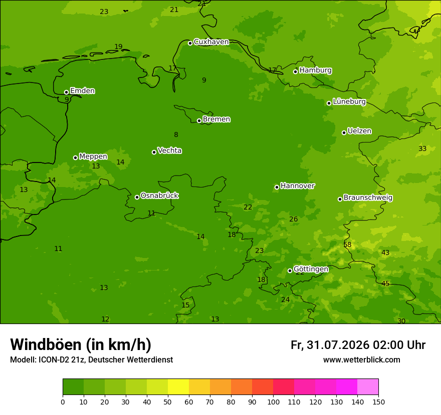 Maximale Windböen