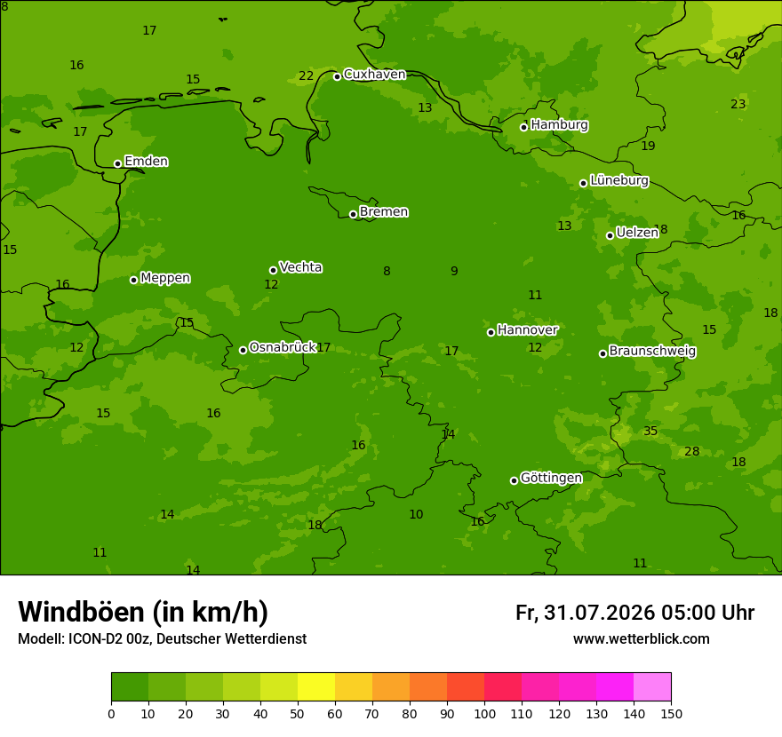 Maximale Windböen