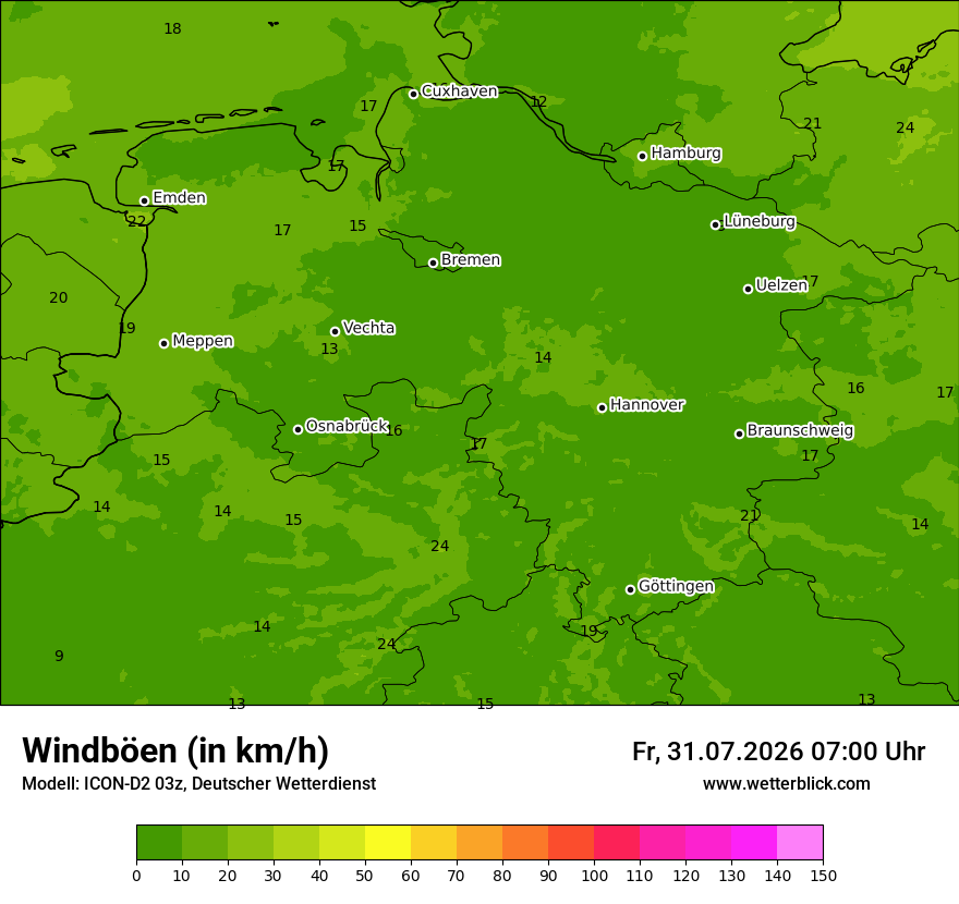 Maximale Windböen