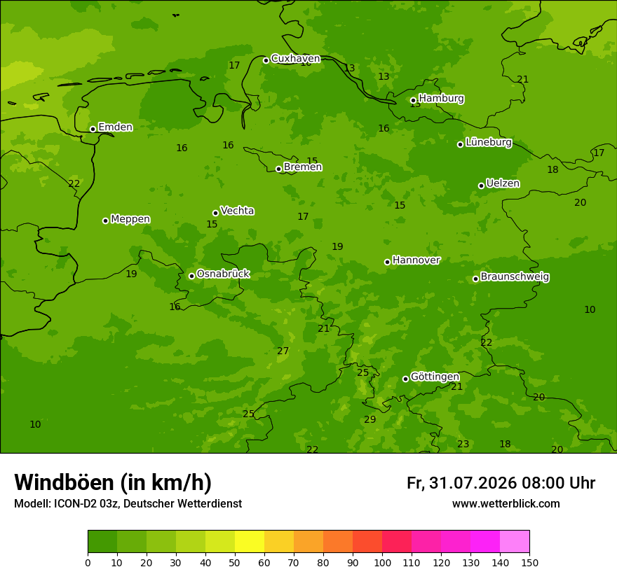 Maximale Windböen