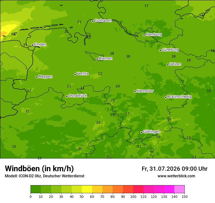 Maximale Windböen
