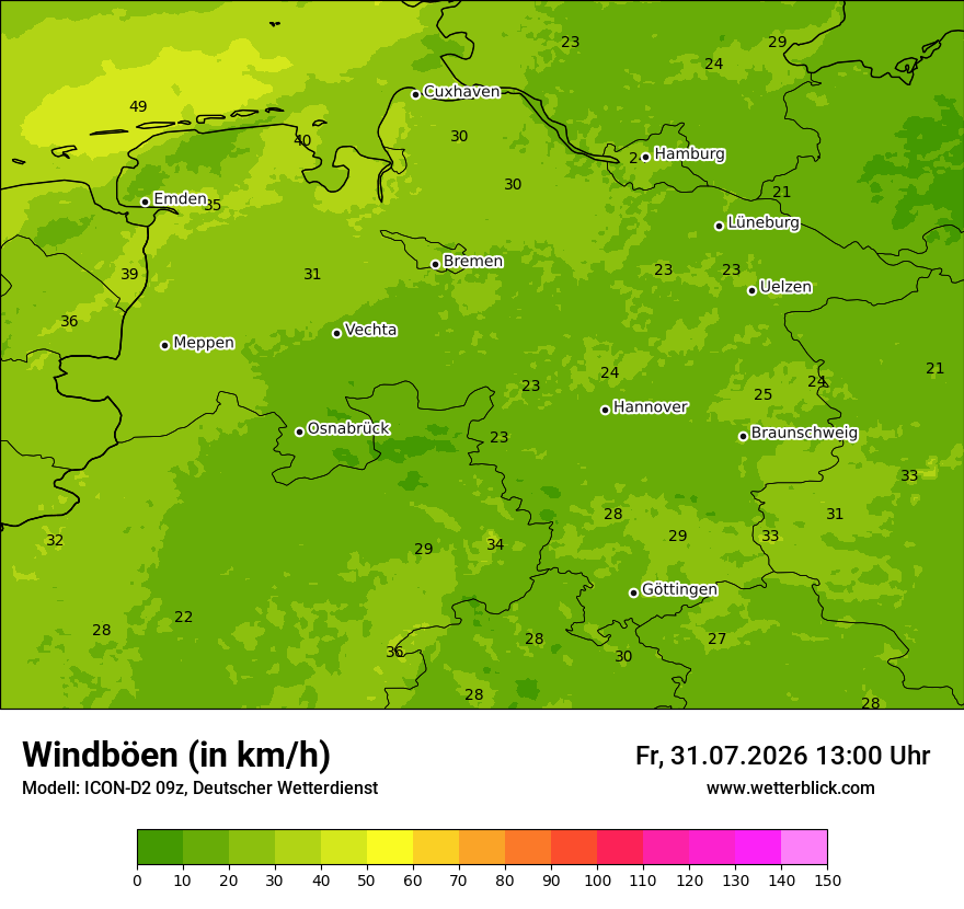 Maximale Windböen