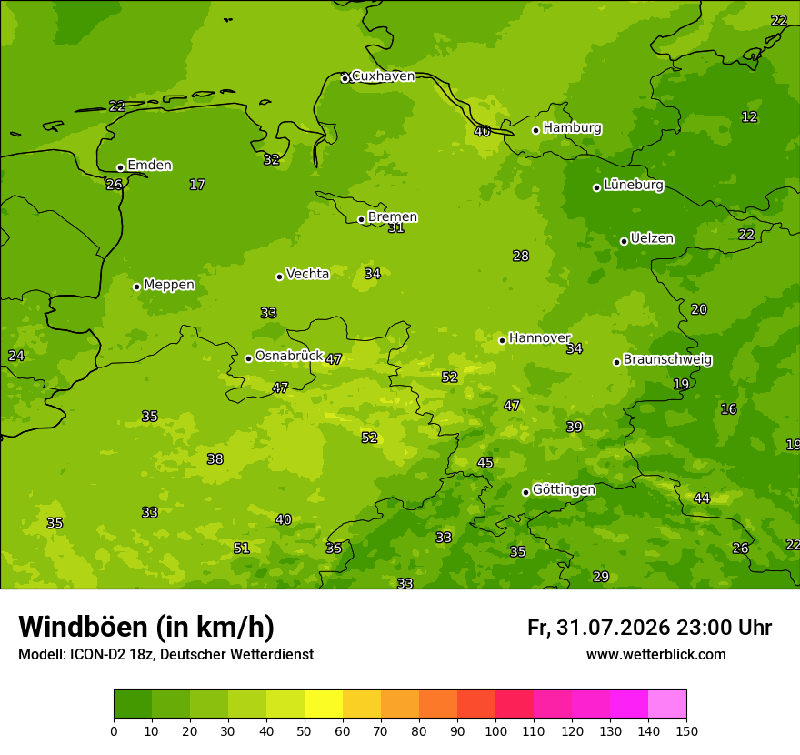 Maximale Windböen