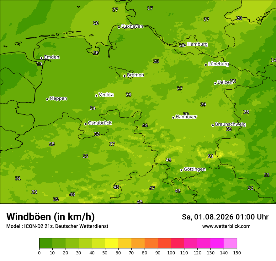 Maximale Windböen