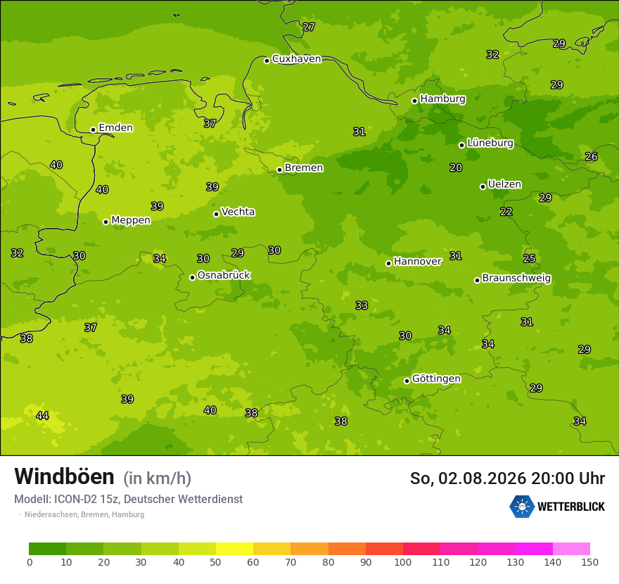 Maximale Windböen