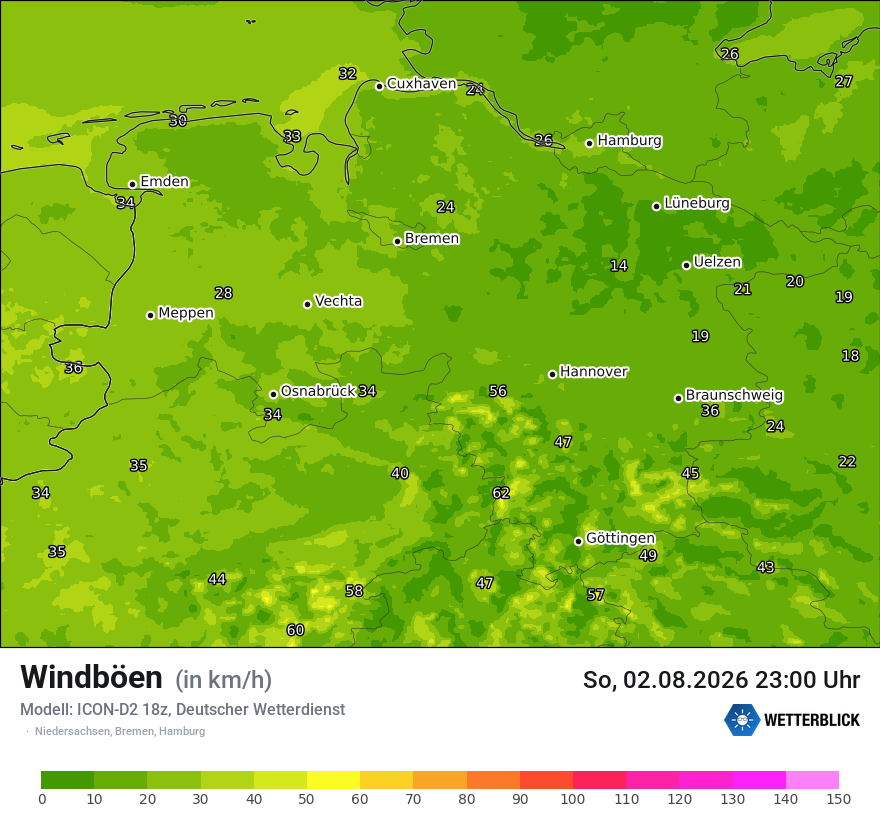 Maximale Windböen