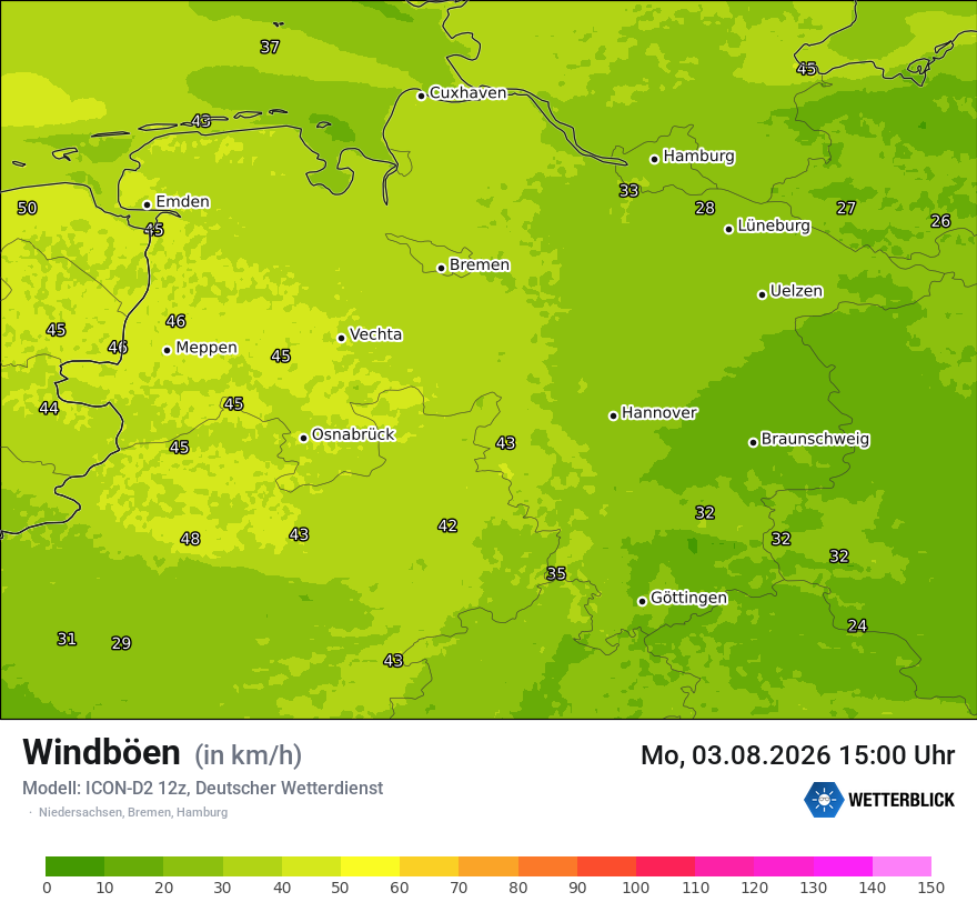 Maximale Windböen