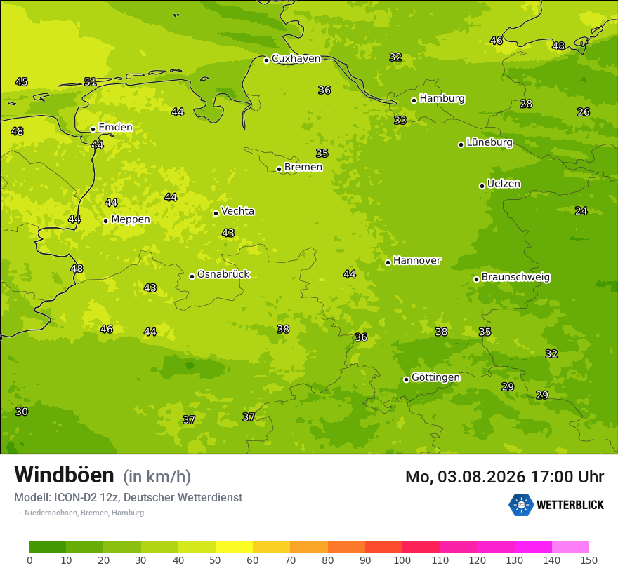 Maximale Windböen