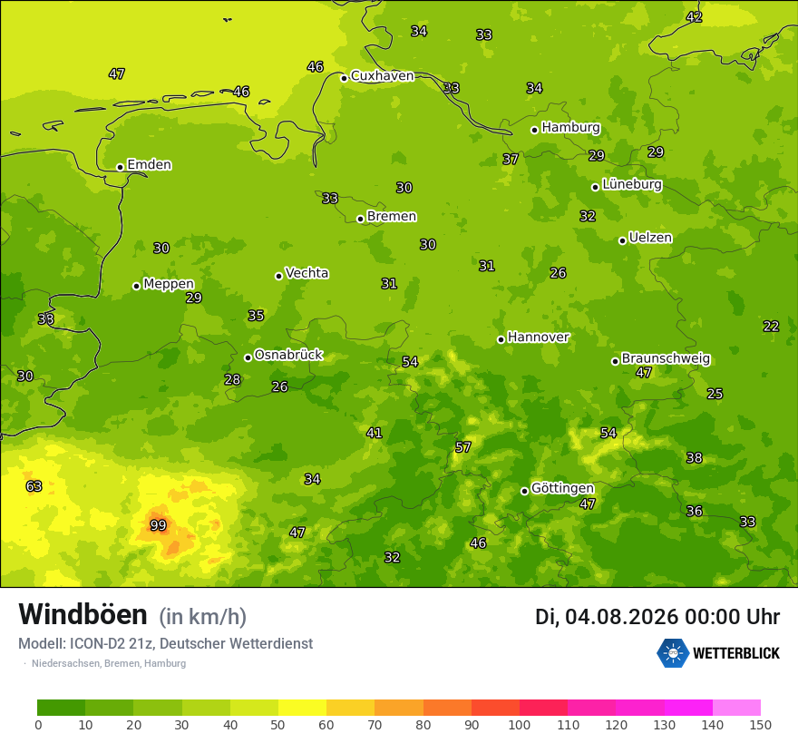 Maximale Windböen