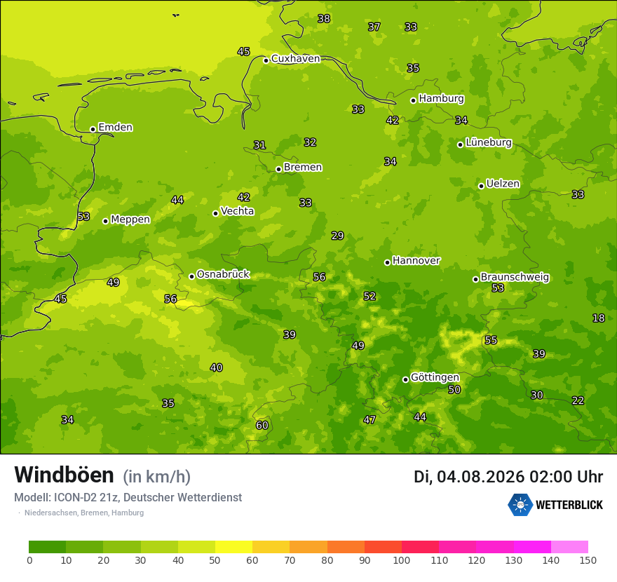 Maximale Windböen