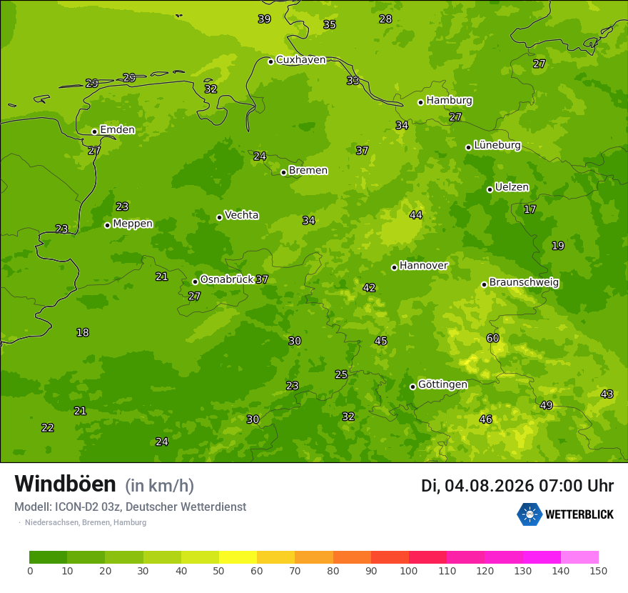 Maximale Windböen