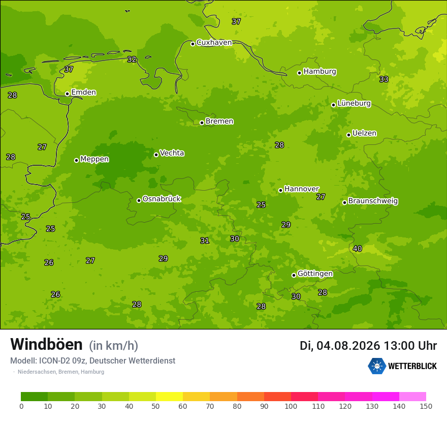 Maximale Windböen