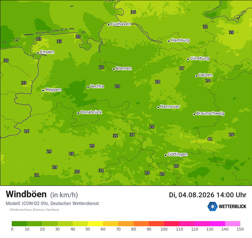 Maximale Windböen