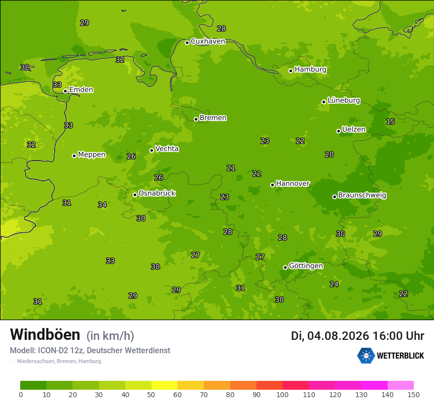 Maximale Windböen