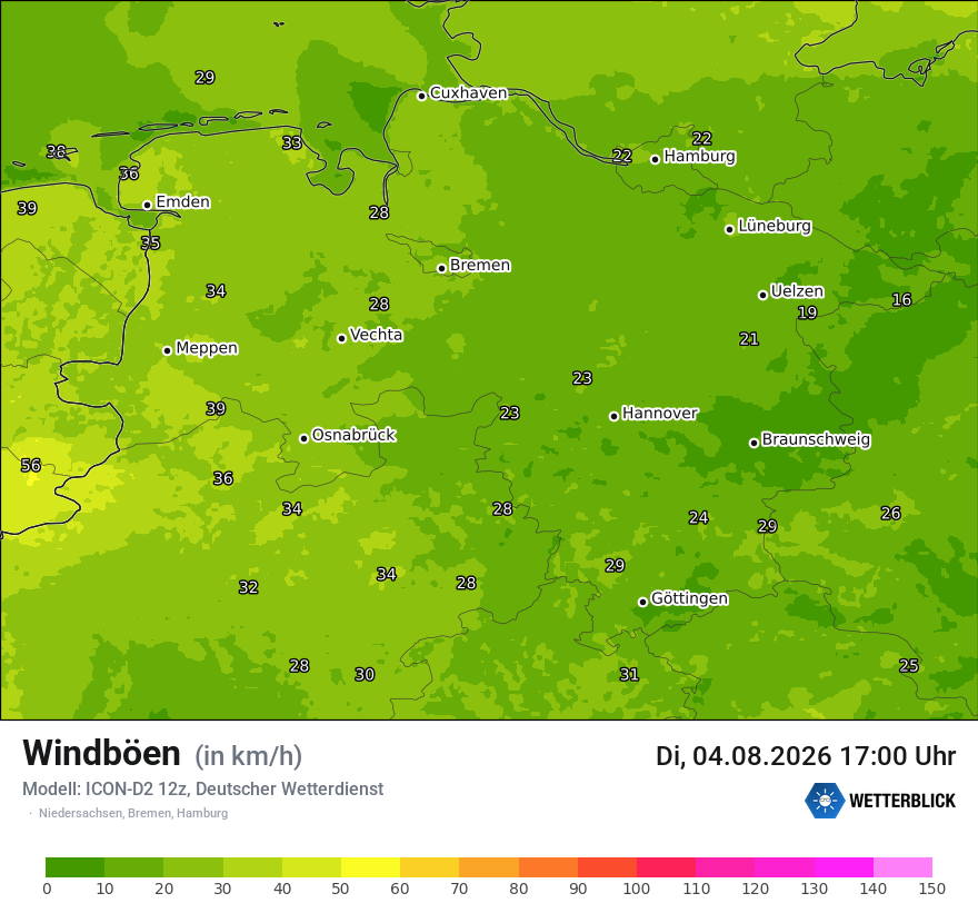 Maximale Windböen