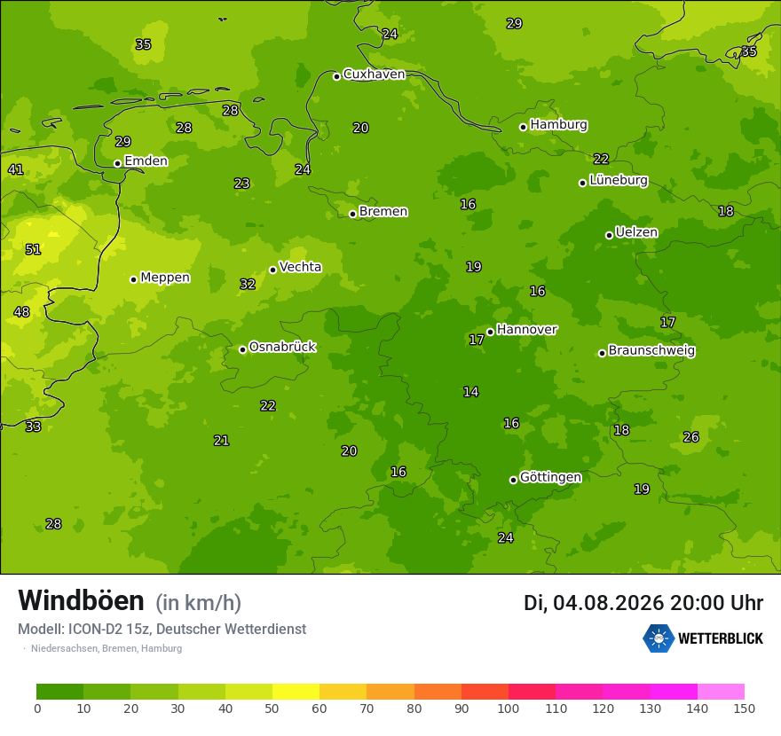 Maximale Windböen