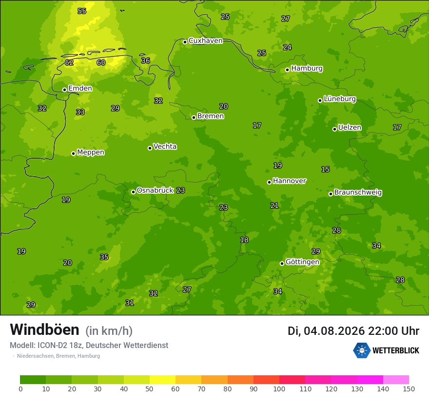 Maximale Windböen