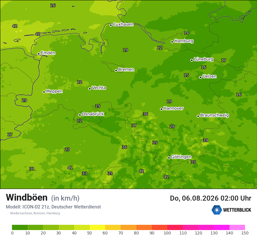 Maximale Windböen