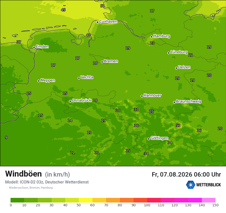 Maximale Windböen