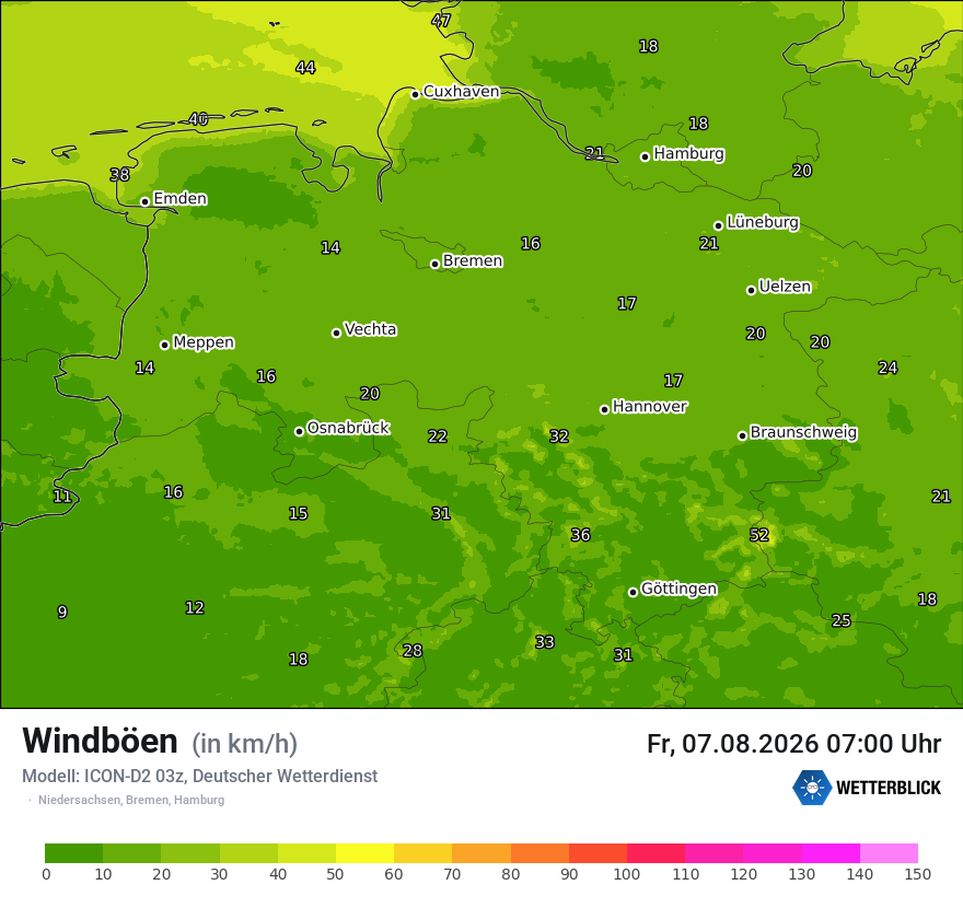 Maximale Windböen