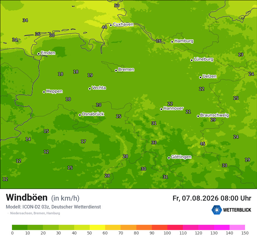 Maximale Windböen