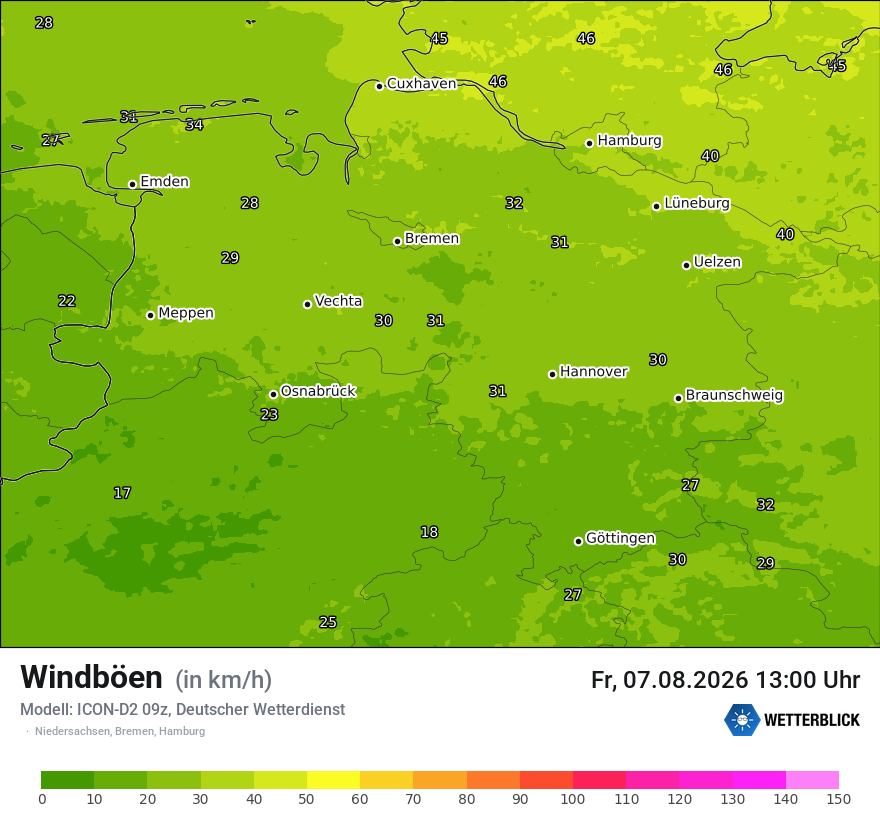 Maximale Windböen