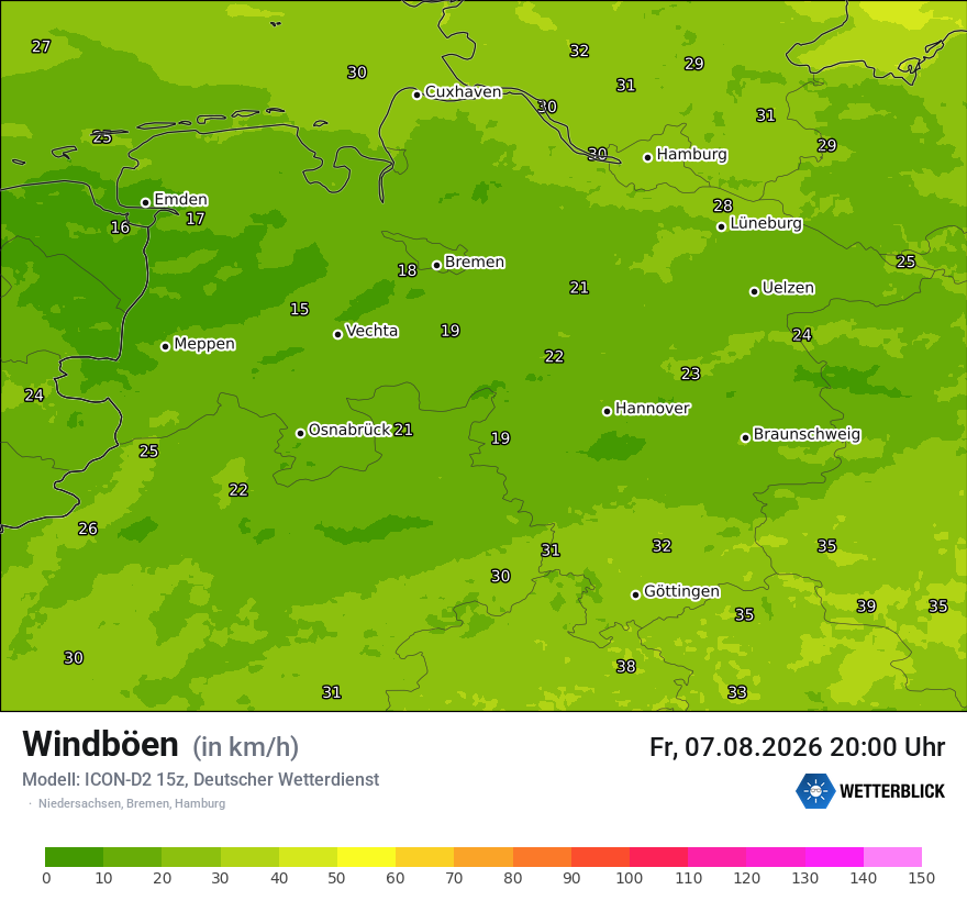 Maximale Windböen